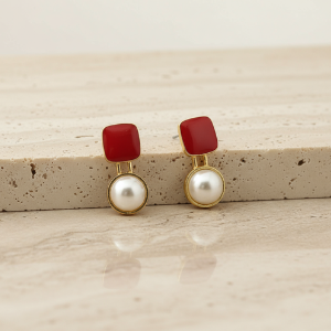 Boond- Resin & Pearl Drop Earrings- Cocktail-style