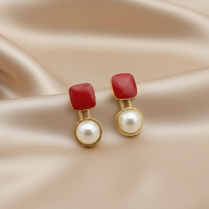 Boond- Resin & Pearl Drop Earrings- Cocktail-style