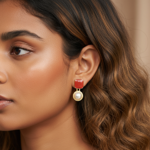 Boond- Resin & Pearl Drop Earrings- Cocktail-style