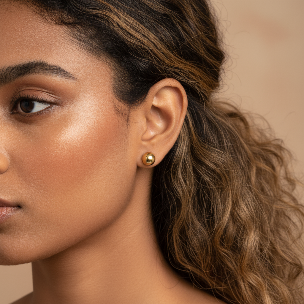 Kanak- Golden Stud Earrings- Everyday Studs