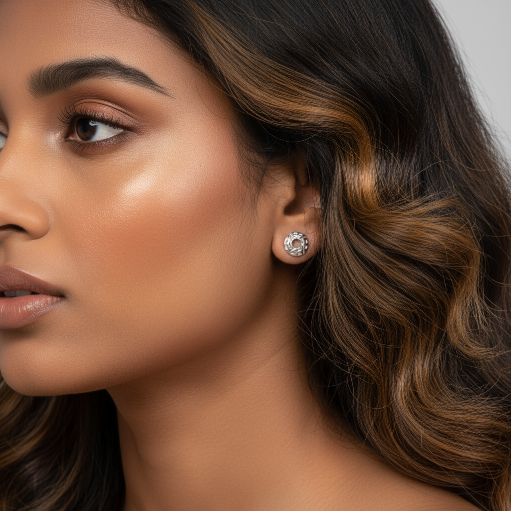 Rupika- Silver Stud Earrings