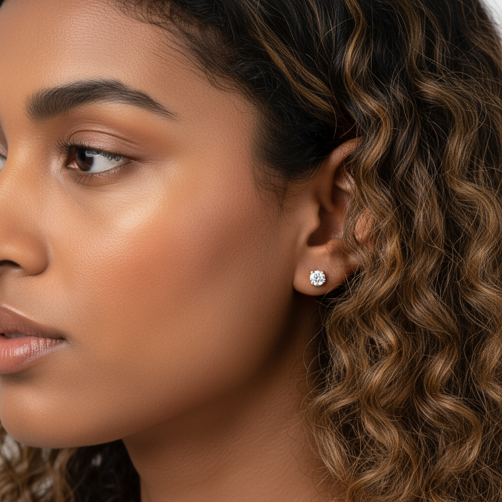 Yamini- American-diamond studded silver earrings