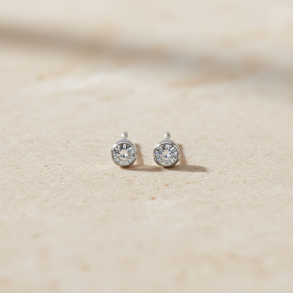 Arya- American-diamond studded silver earrings