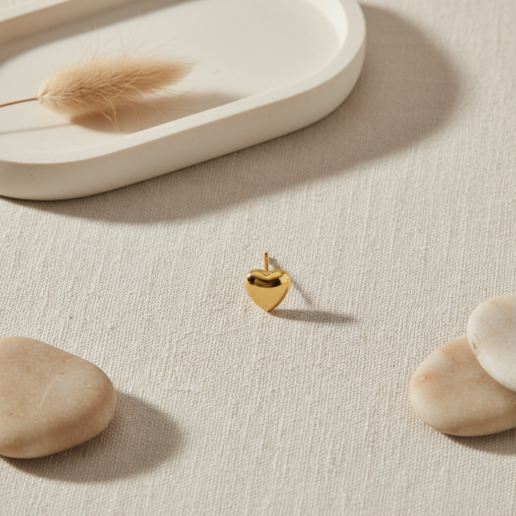 Saundarya- Heart-shaped Golden Earrings- Everyday Earrings