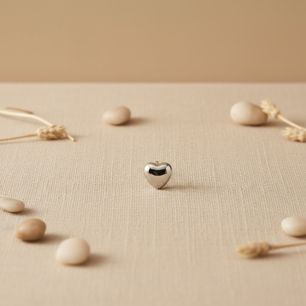 Chandni- Heart-shaped Silver-coloured Earrings- Everyday Studs