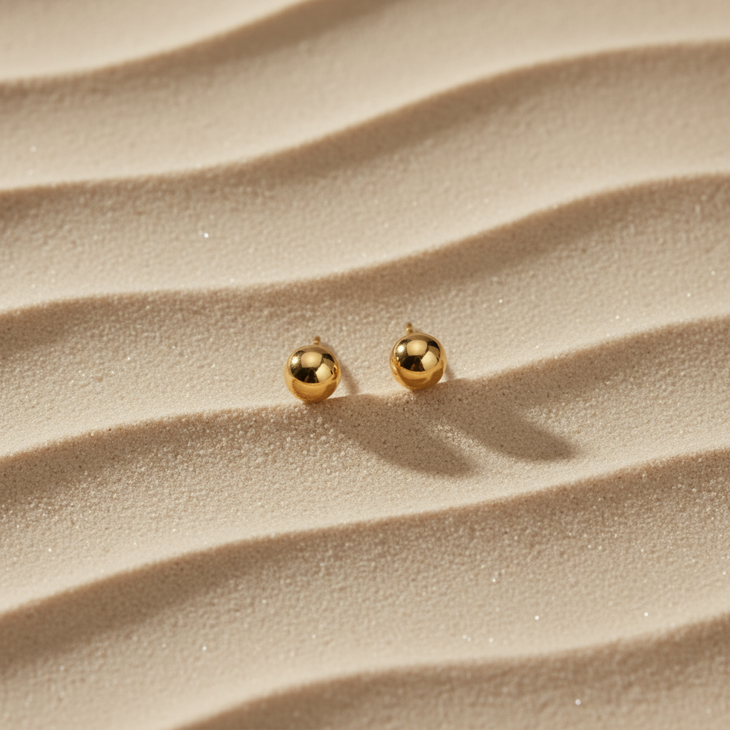 Kanak- Golden Stud Earrings- Everyday Studs