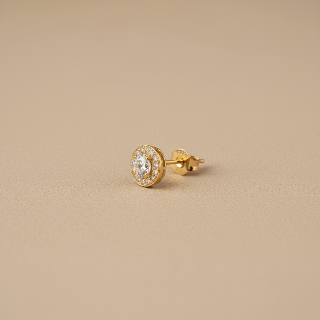 Taraangi- Golden Studs with American Diamonds- Everyday Studs