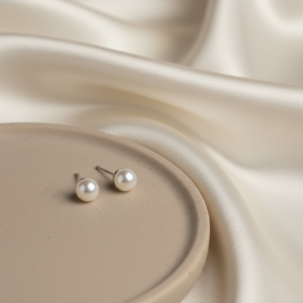 Chandrika- Simple Pearl Studs- Everyday Studs