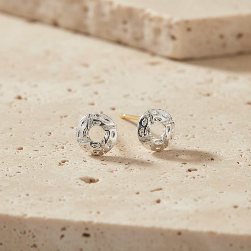 Rupika- Silver Stud Earrings