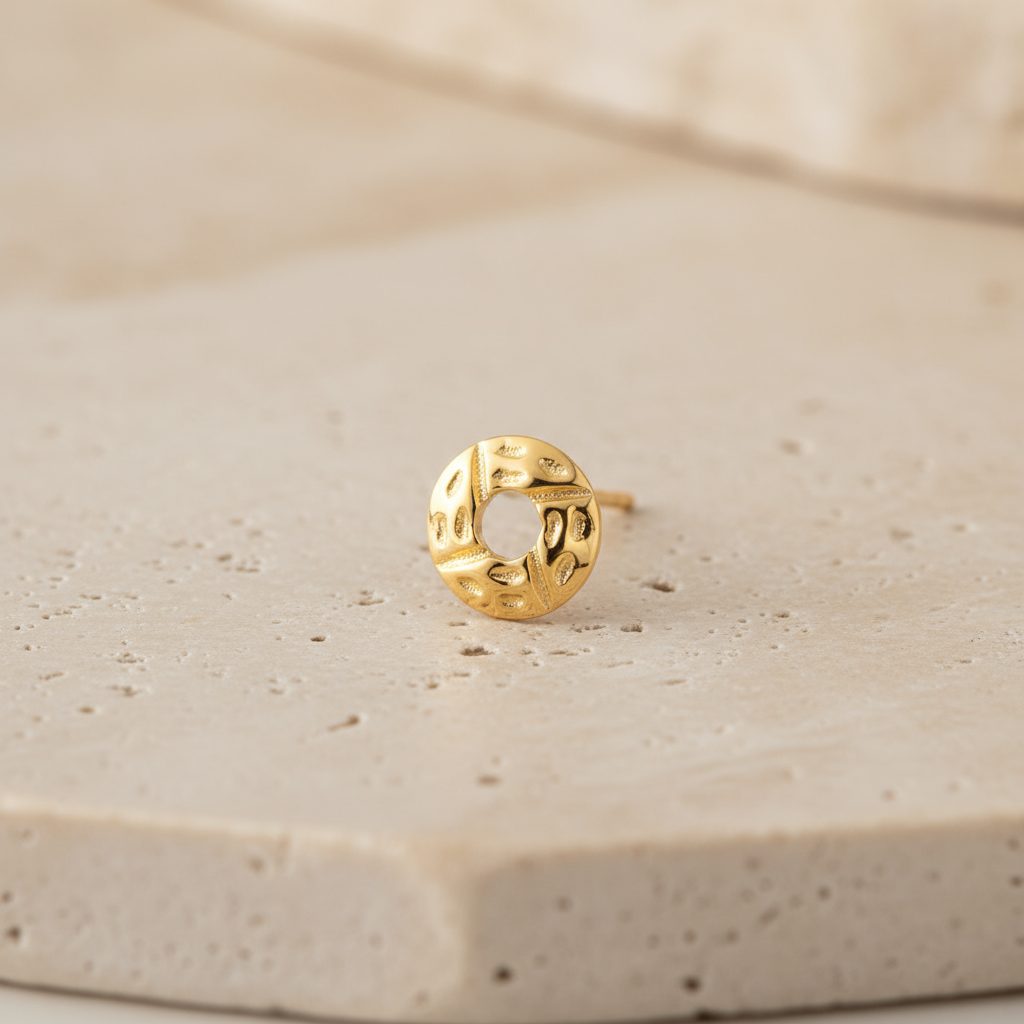 Manika- Golden Stud Earrings