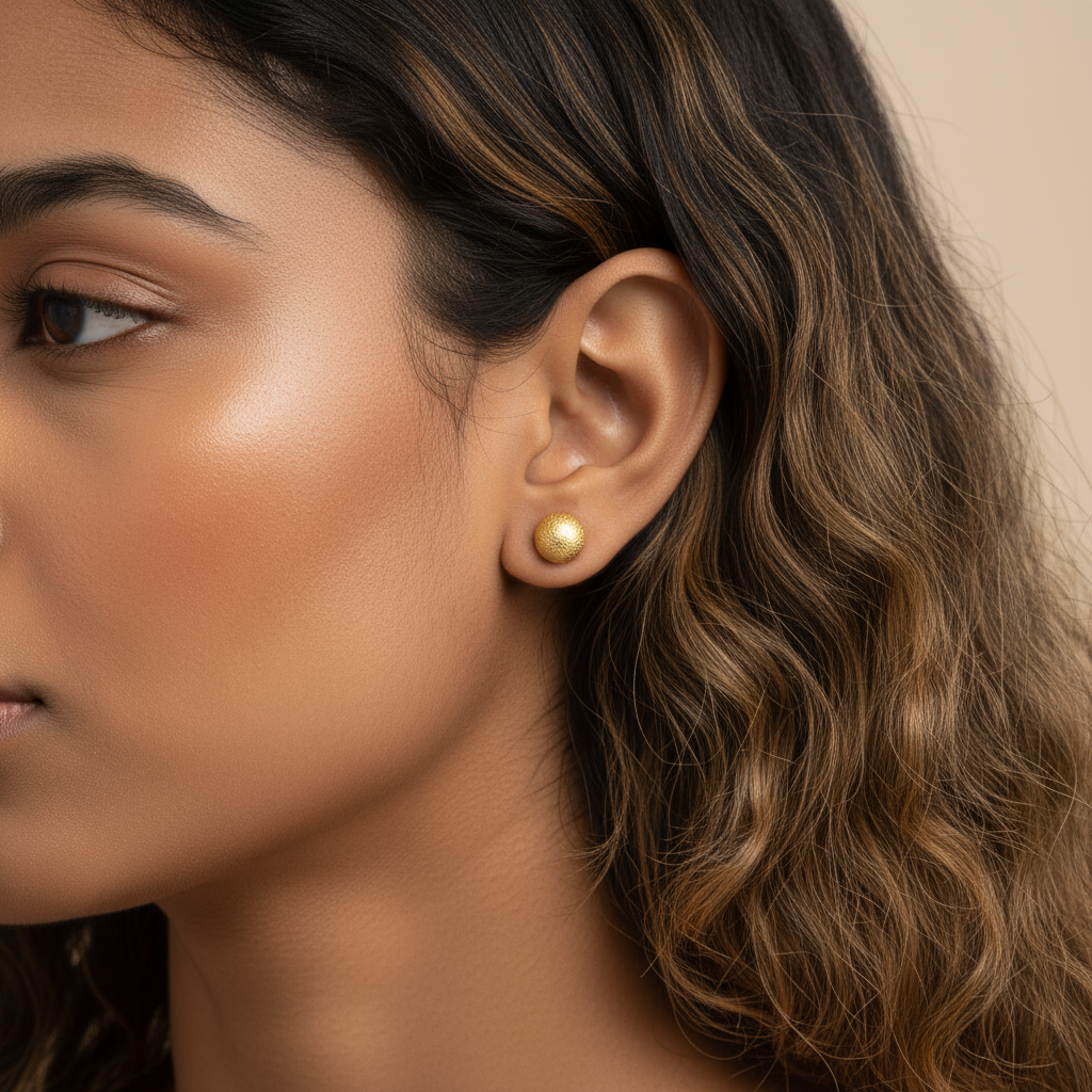 Saumya- Golden Stud Earrings