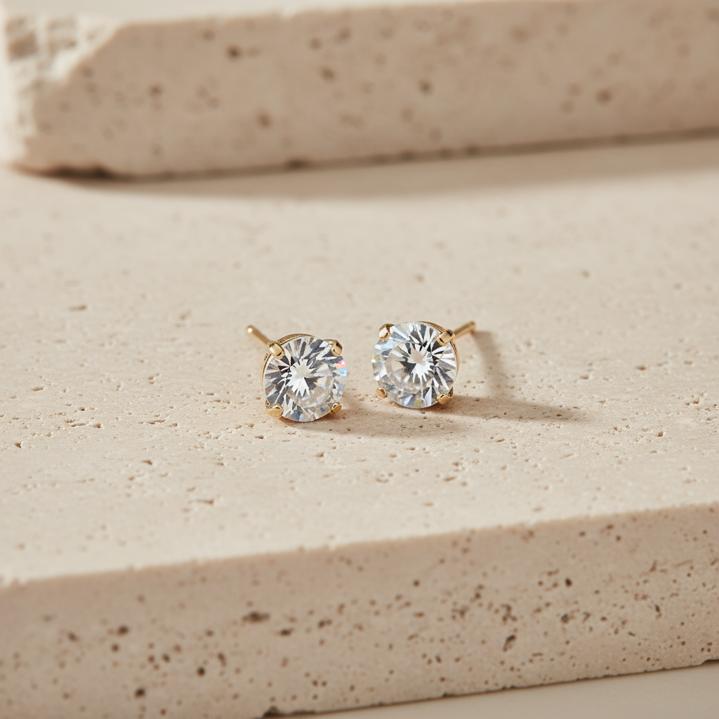 Mrignayani- American Diamond-studded Stud Earrings