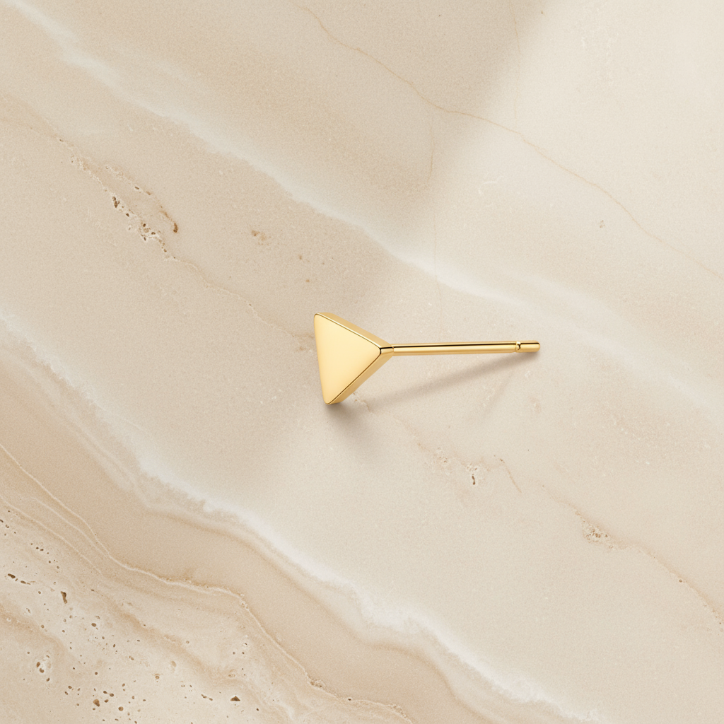 Arohi- Traingular Golden Stud Earrings