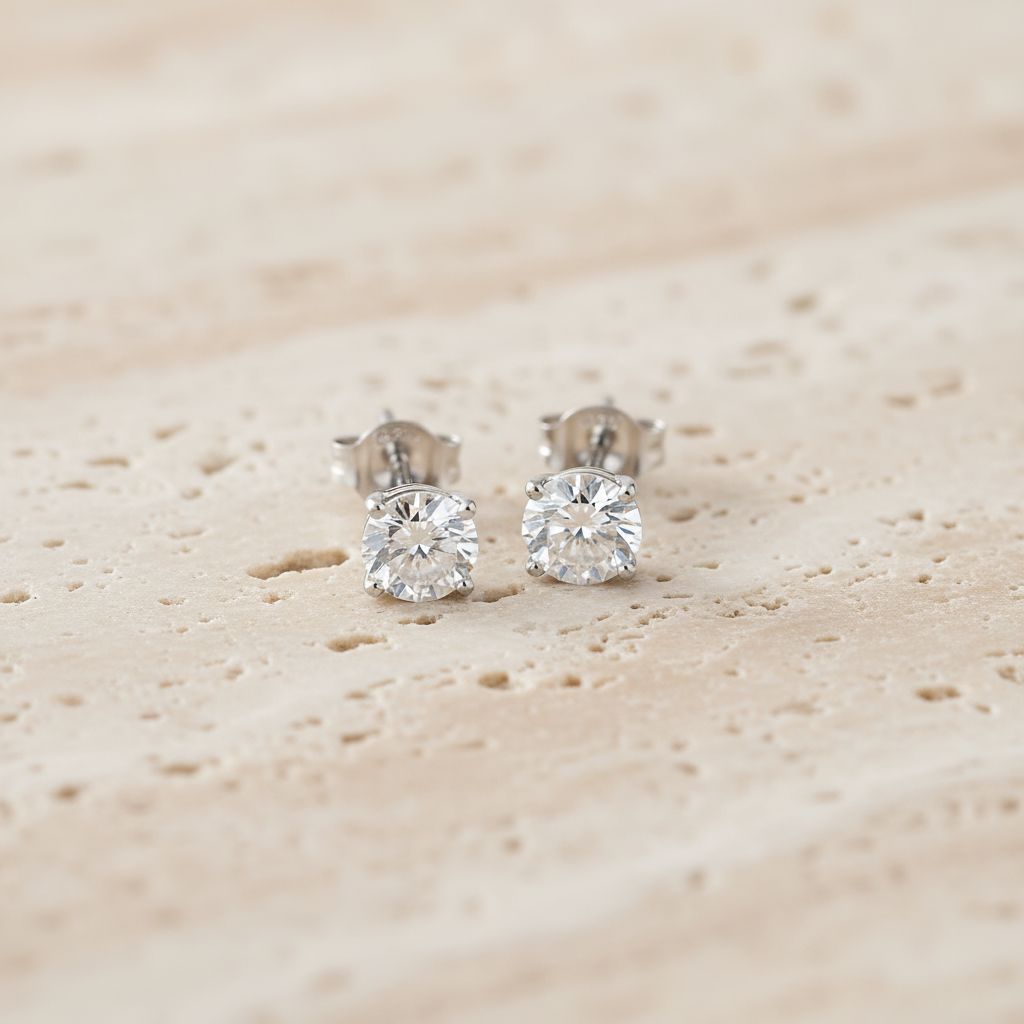 Yamini- American-diamond studded silver earrings