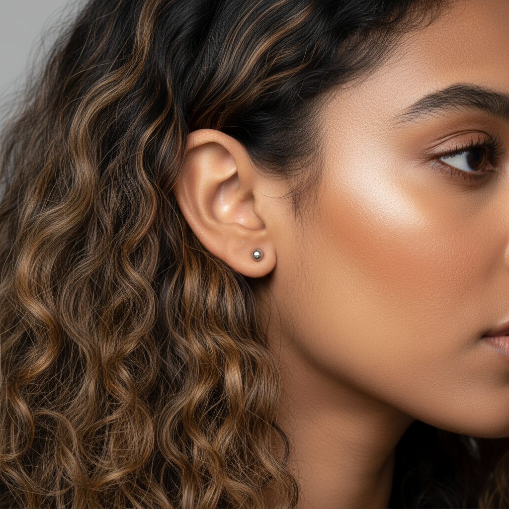 Moti- Silver Stud Earrings