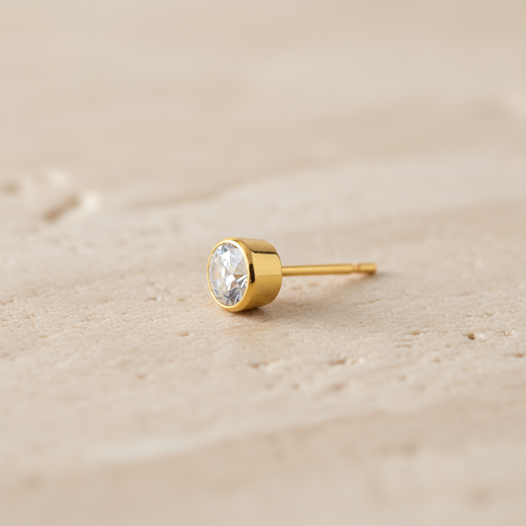 Jyotika- American-diamond studded golden earrings