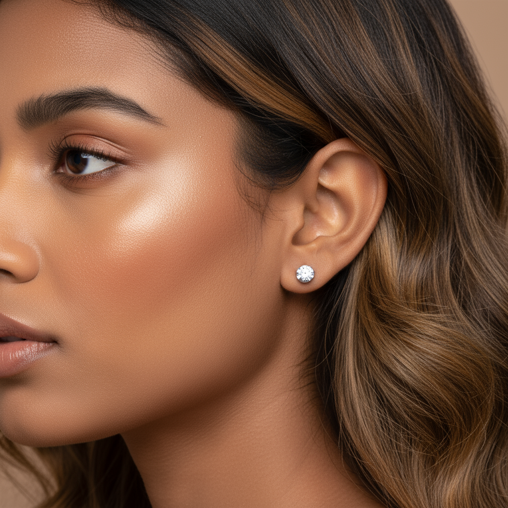 Arya- American-diamond studded silver earrings