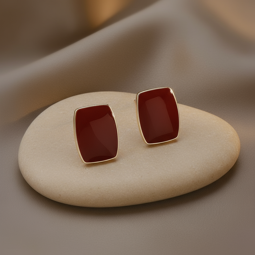 Pavan- Retro Red Stone Earrings - Traditional Earrings (Giveaway Offer)