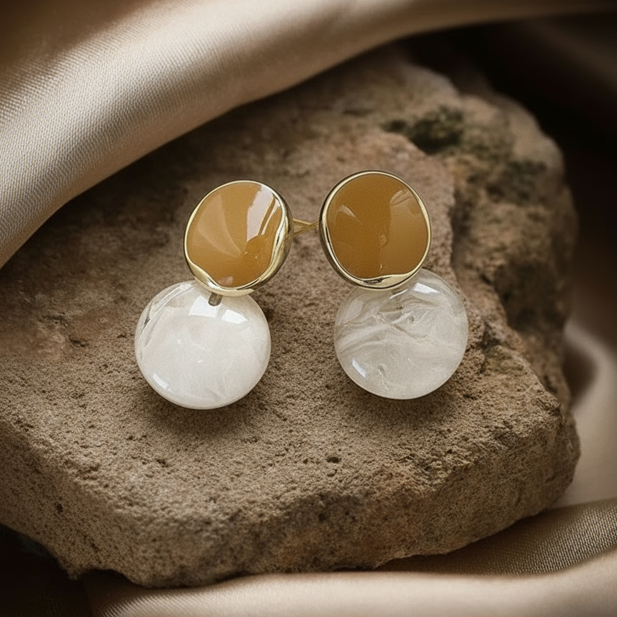 Dhwani- Resin Drop Earrings- Minimal & Modern